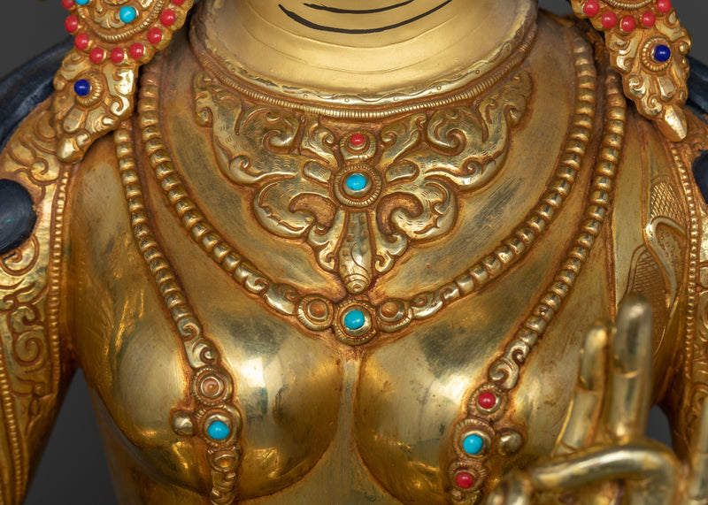 Green Tara Golden Statue | Emanation of Swift Compassion