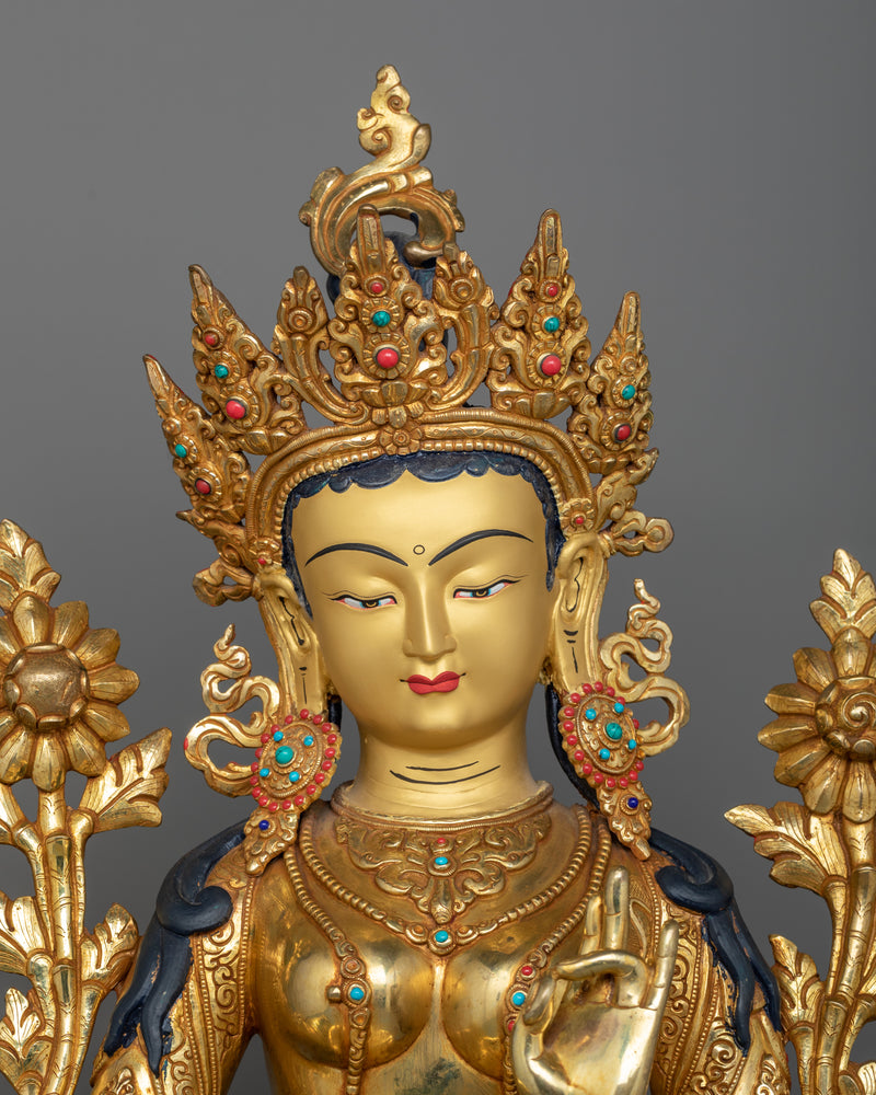 green-tara-golden-statue