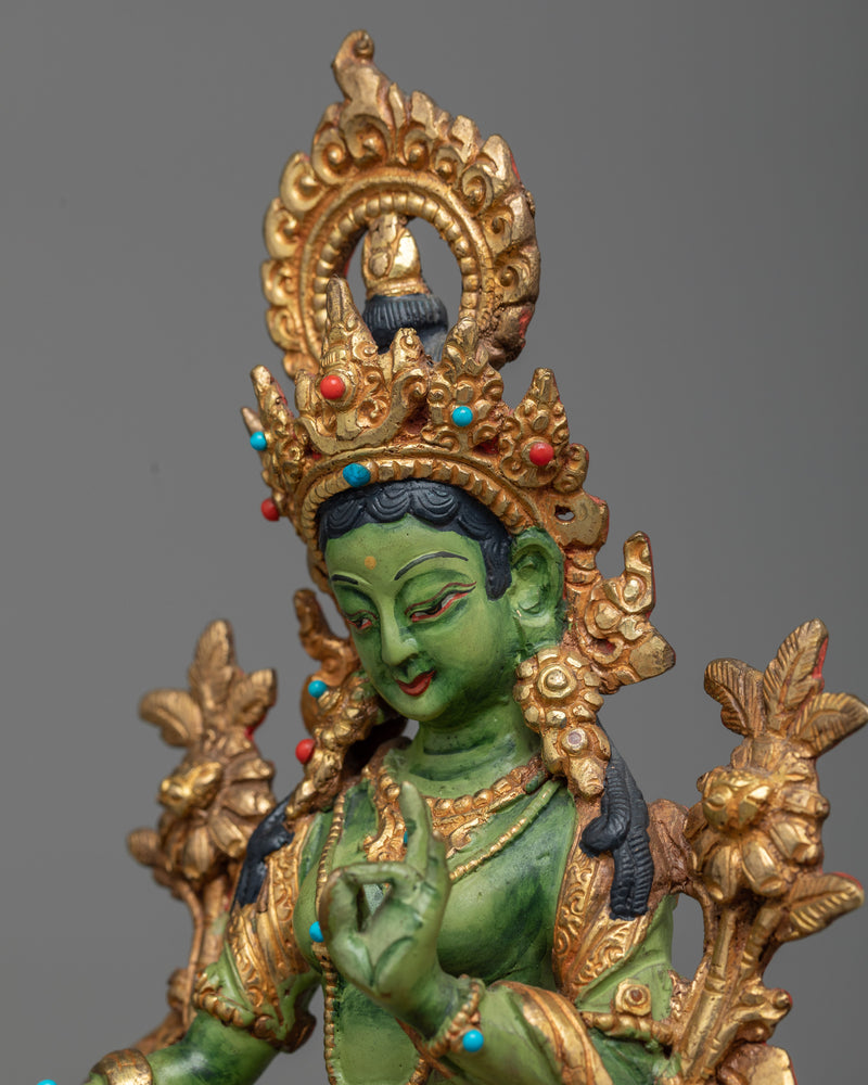 Green Tara Buddha Statue | Resonance of Swift Compassion