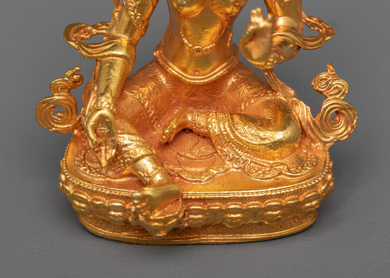 Mini Green Tara Statue | Compact Beacon of Compassion