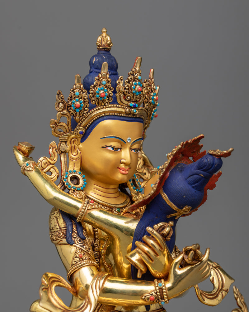 Vajradhara with Consort Statue | The Primordial Buddha in Union