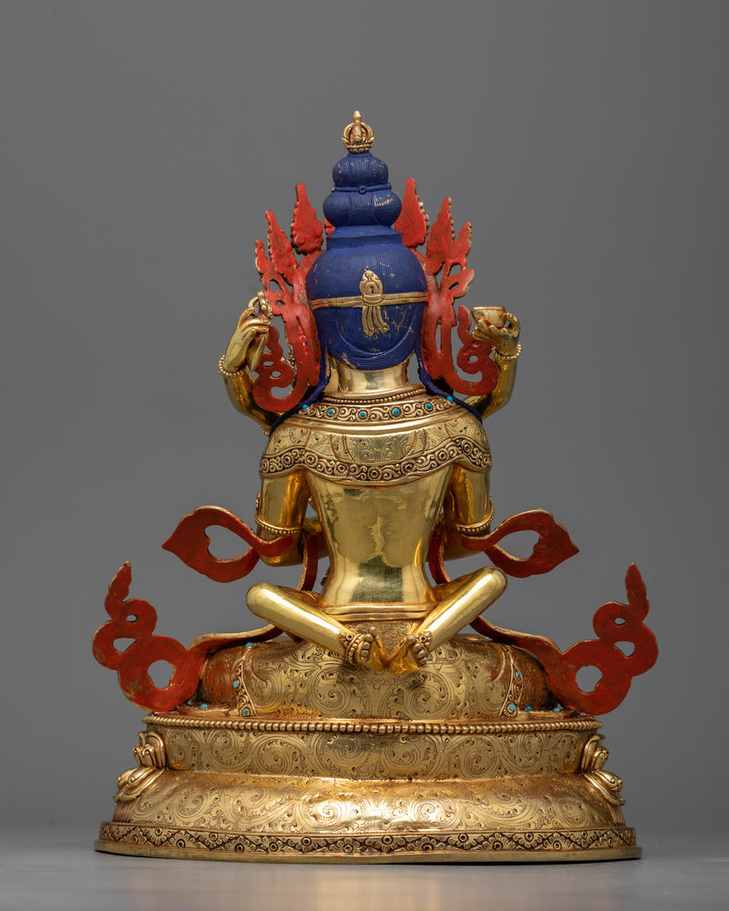 Vajradhara with Consort Statue | The Primordial Buddha in Union