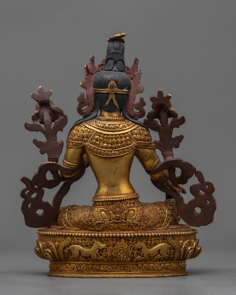 Goddess Green Tara Sculpture | The Rescuer from Eight Fears, Symbol of Swift Assistance