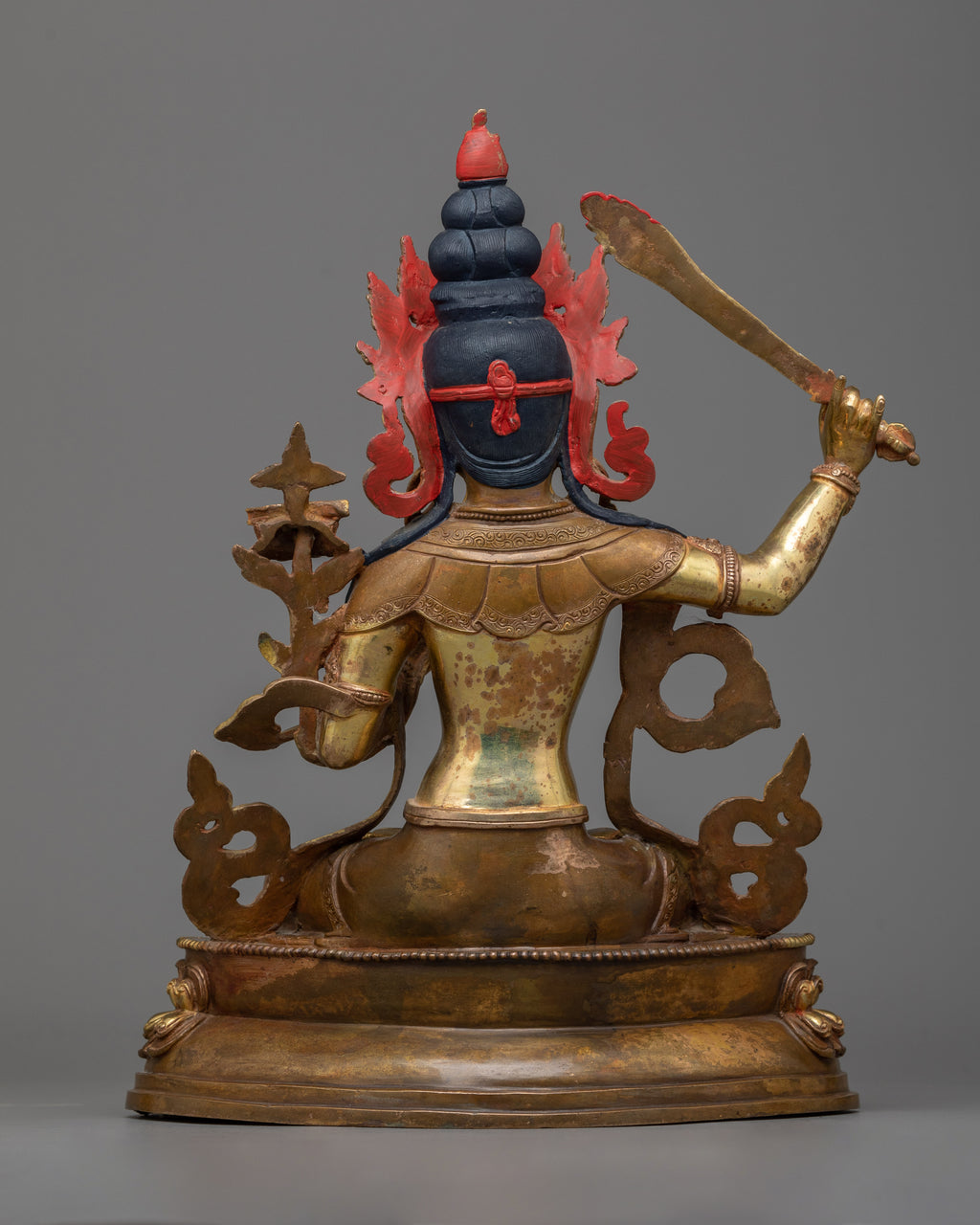 Manjushri Bodhisattva of Wisdom Sculpture | Golden Beacon of Enlighten