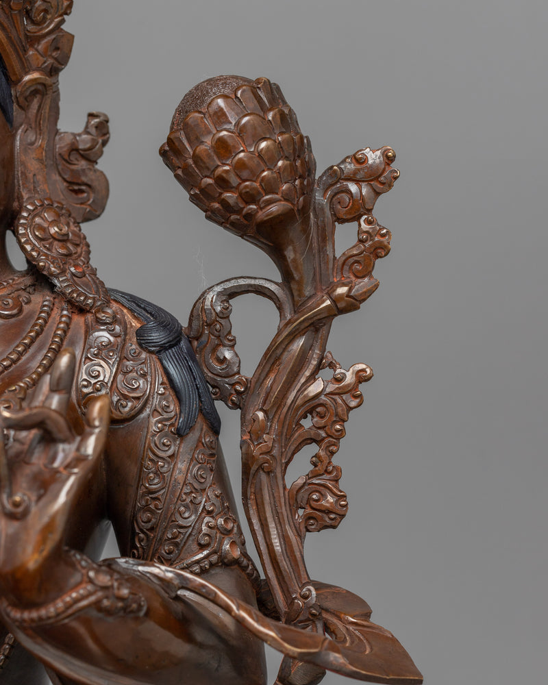 Ārya Tārā Oxidized Copper Sculpture | Embodiment of Liberation