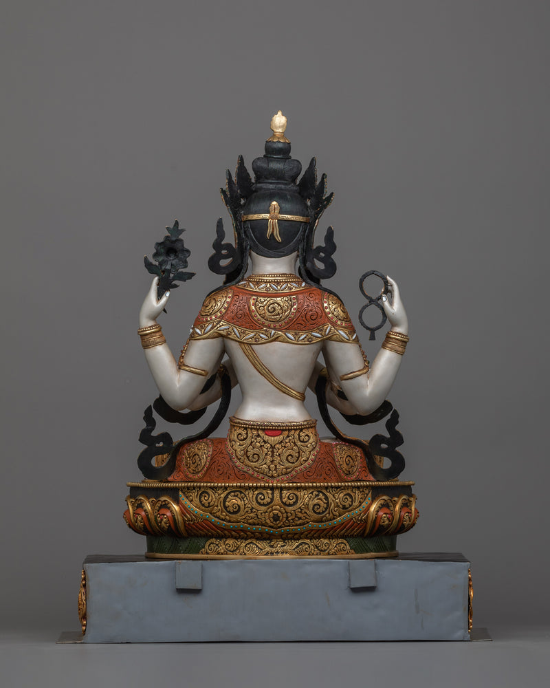 Four-Arm Chenrezig on Throne | Embodiment of Universal Compassion