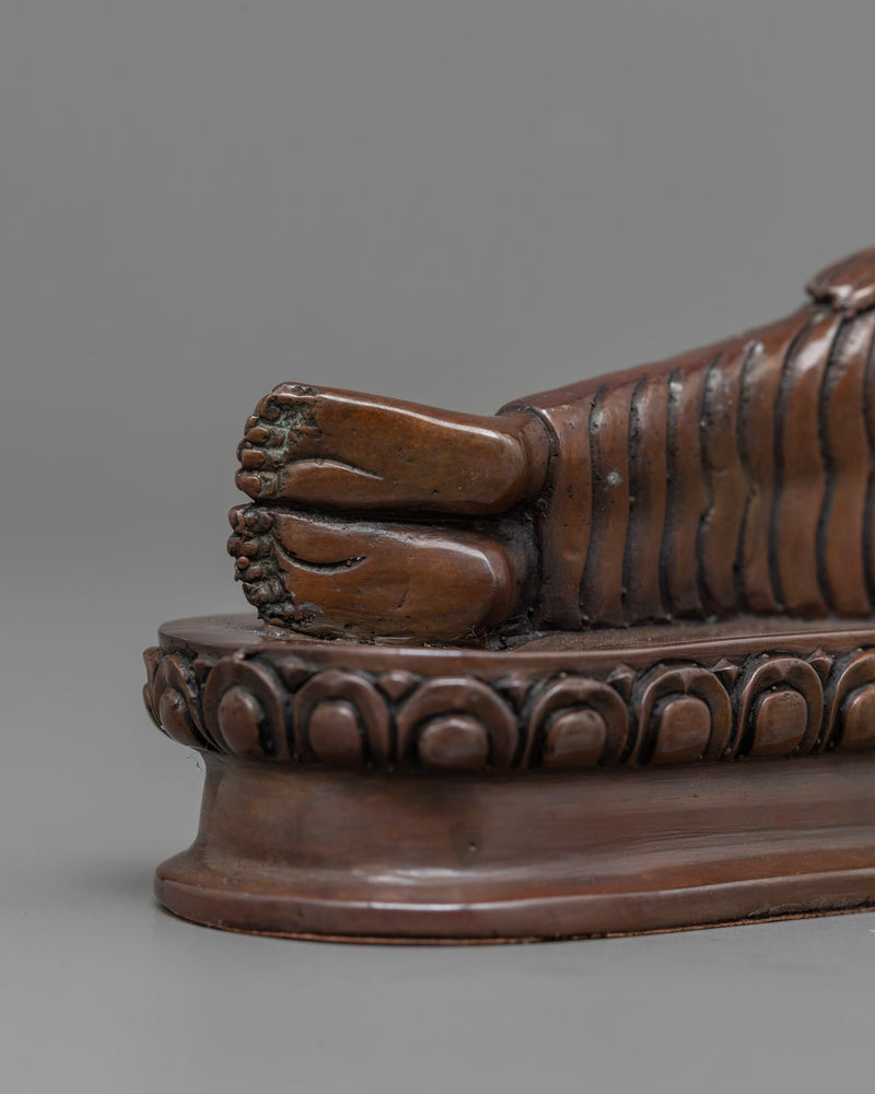 Sleeping Buddha Sculpture | Serene Slumber | Oxidized Copper Statue