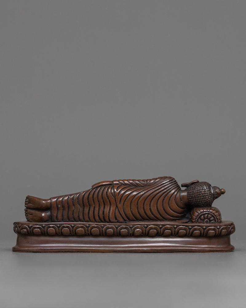 Sleeping Buddha Sculpture | Serene Slumber | Oxidized Copper Statue