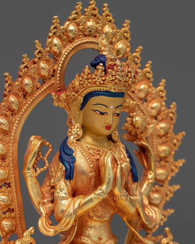 Tiny Chenrezig Statue | Compassion in Miniature Art