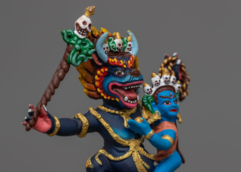 Miniature Yamantaka Statue | Colorful Mini Sculpture