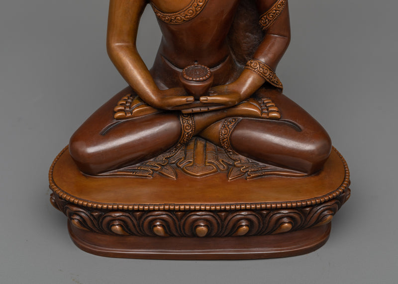 Happy Amitabha Buddha Statue | Himalayan Oxidized Copper Art