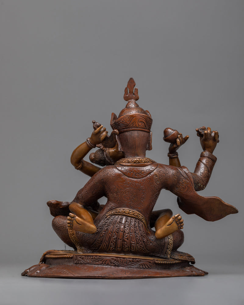 Guru Rinpoche Yab Yum Statue | Himalayan Oxidized Sculpture