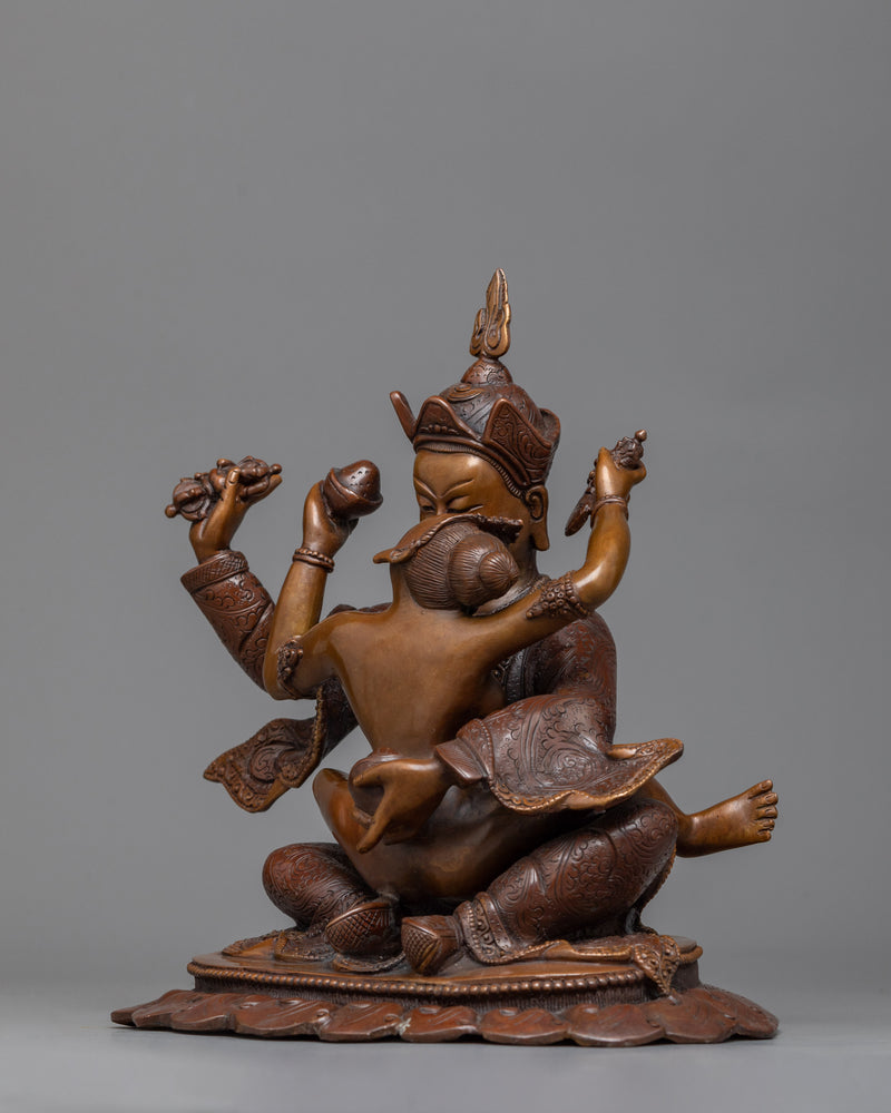 Guru Rinpoche Yab Yum Statue | Himalayan Oxidized Sculpture