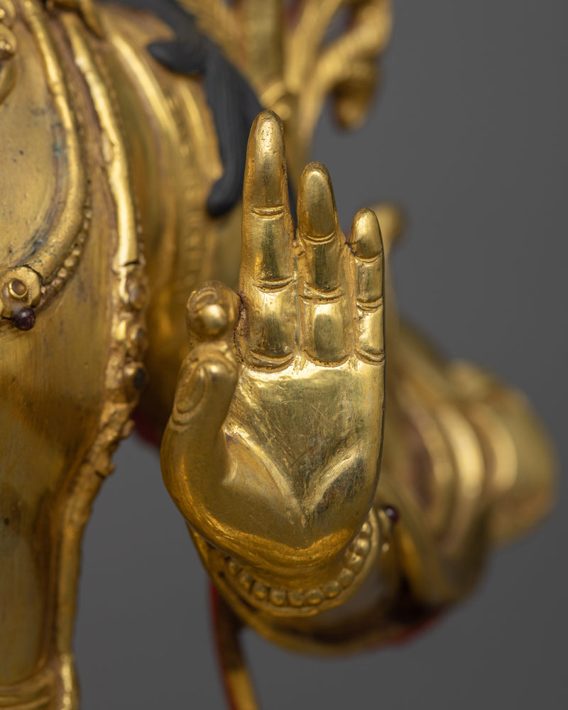 Manjushri Buddhism Statue | Wisdom's Golden Embodiment Art