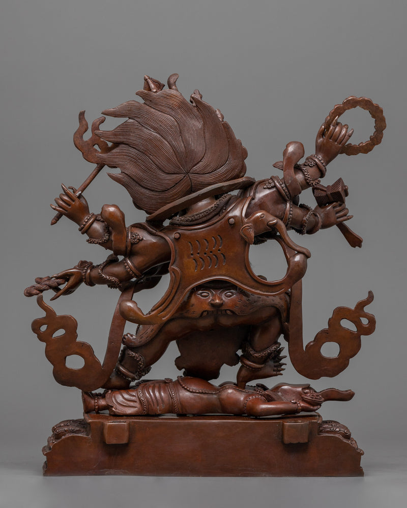 Six-Armed Mahakala Sculpture | Himalayan Oxidized Art