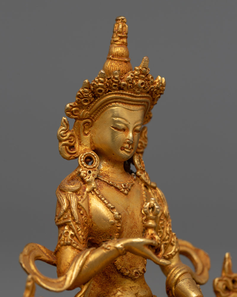 Small Statue of Vajrasattva | 24K Gold Electroplated Symbol of Purification