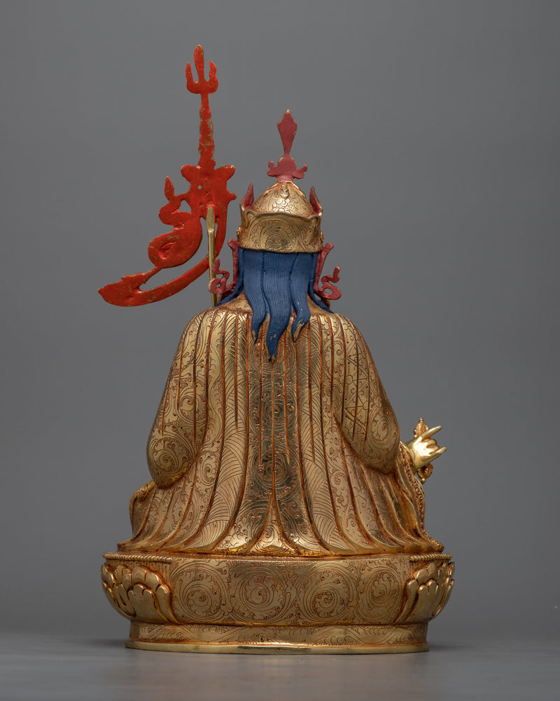 Dusum Sangye Guru Rinpoche Sculpture | Elegance in 24K Gold and Copper