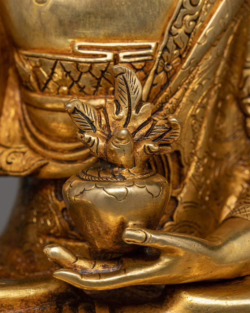 24K Gold-Gilded Medicine Buddha Statue | Beacon of Healing and Wellbeing