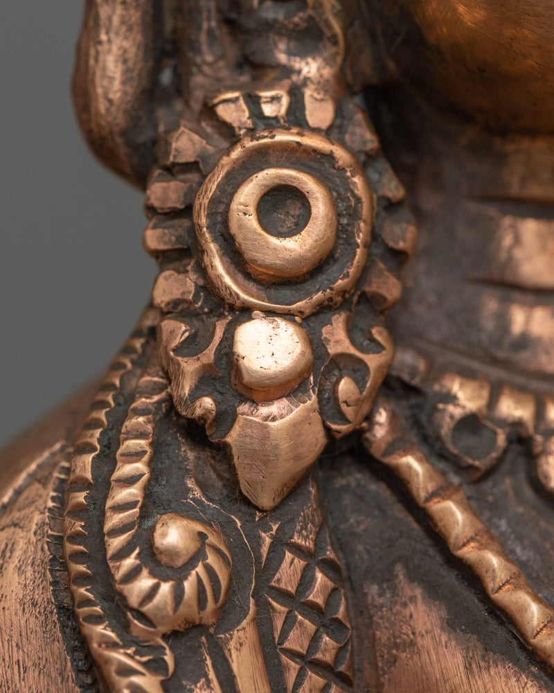 Oxidized Copper Lakshmi Sculpture | Essence of Prosperity and Grace
