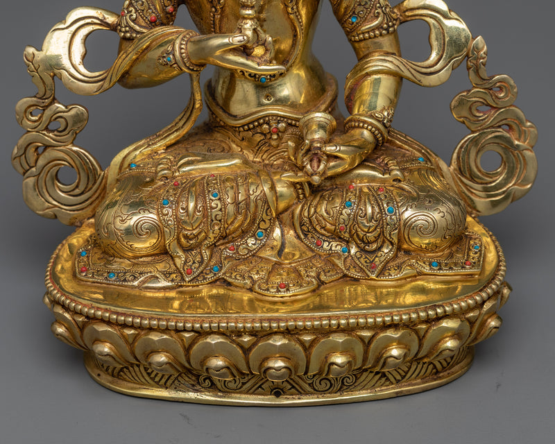 Vajrasattva Dzogchen Statue | Enlightened Purity in 24K Gold