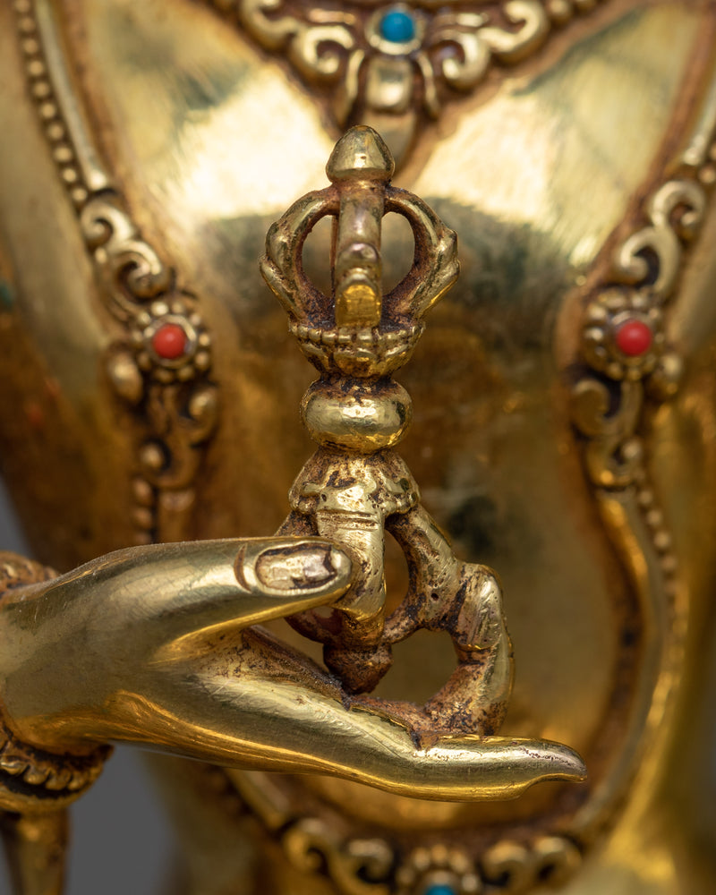 Vajrasattva Dzogchen Statue | Enlightened Purity in 24K Gold