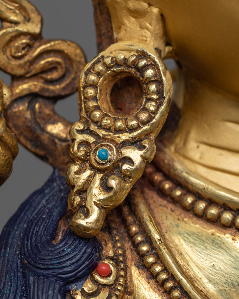 Green Tara Goddess Statue | 24K Gold Gilded Embodiment of Compassion