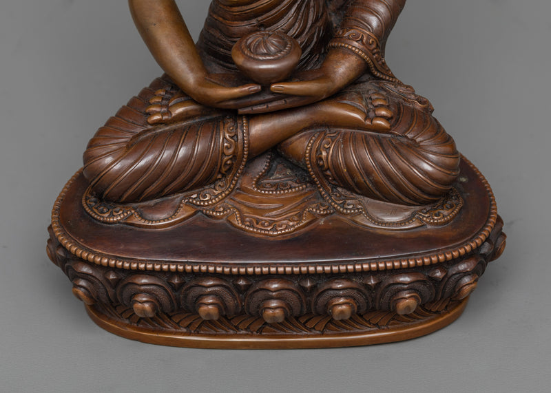 Namu Amida Butsu | Oxidized Copper Statue of Devotion