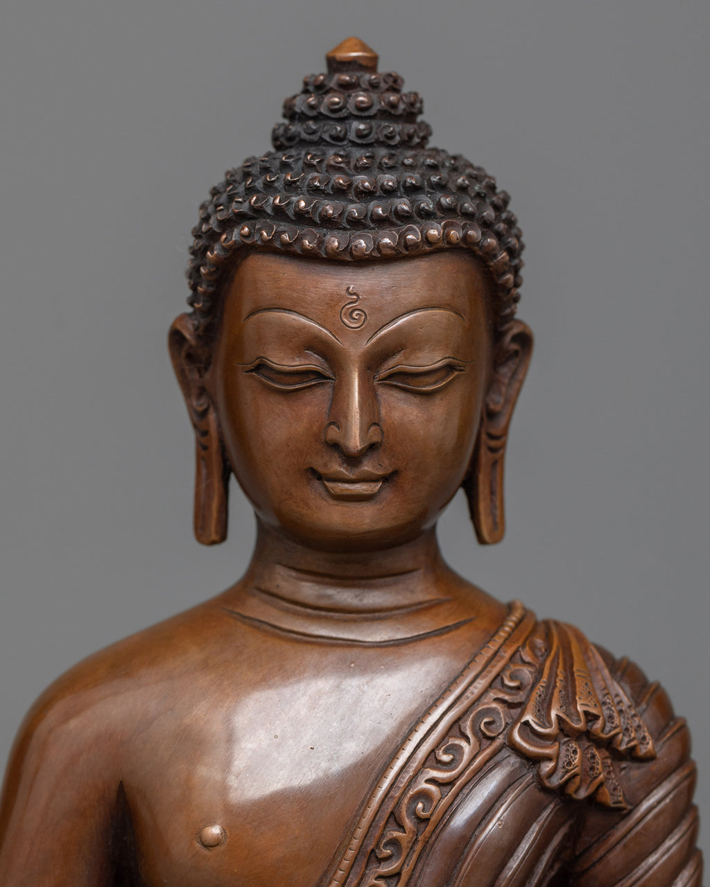 Namu Amida Butsu | Oxidized Copper Statue of Devotion