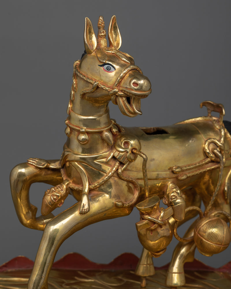 Majestic Paldan Lhamo Statue | 24K Gold Gilded Protector