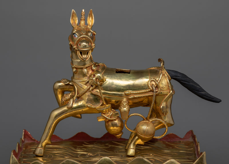 Majestic Paldan Lhamo Statue | 24K Gold Gilded Protector