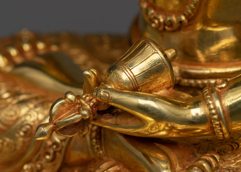 Dorje Sempa Statue for Shrine | 24K Gold Gilded Vajrasattva Sculpture