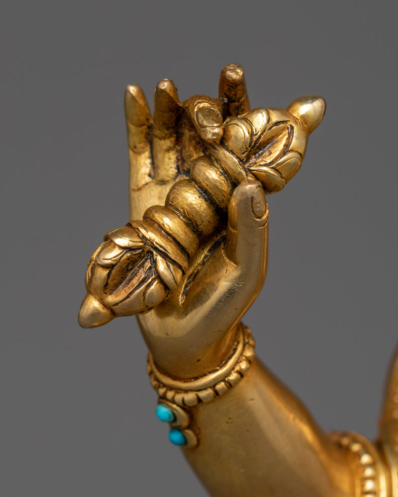 Puja Vajrapani Statue in 24K Gold | A Symbol of Spiritual Power