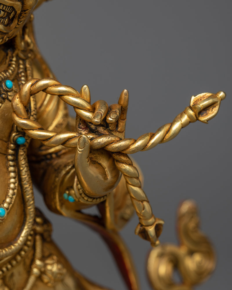 Puja Vajrapani Statue in 24K Gold | A Symbol of Spiritual Power