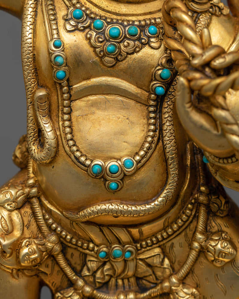 Puja Vajrapani Statue in 24K Gold | A Symbol of Spiritual Power