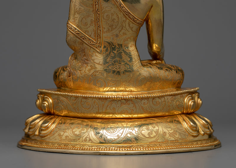 24k Gold Gilt Statues of Three Buddhas | Medicine Buddha, Shakyamuni Buddha, Amitabha Buddha