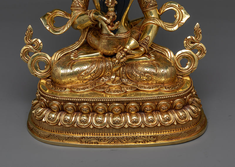 Vajrasattva Yab Yum Statue in 24K Gold | A Symbol of Unity and Purification