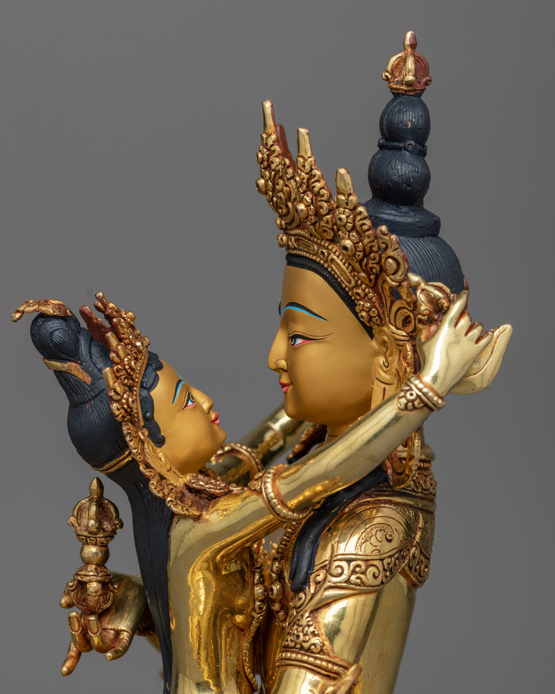 Vajrasattva Yab Yum Statue in 24K Gold | A Symbol of Unity and Purification