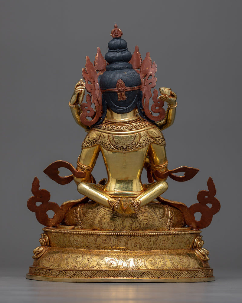 Vajrasattva Yab Yum Statue in 24K Gold | A Symbol of Unity and Purification