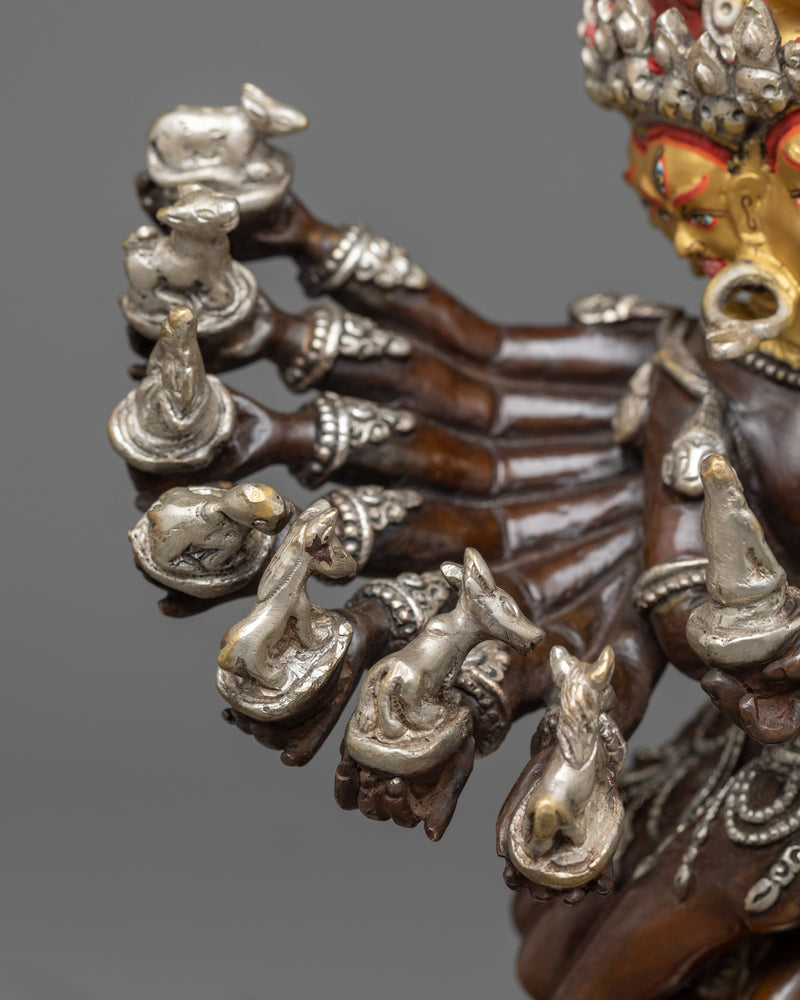 Hevajra Statue in Silver | A Symbol of Tantric Enlightenment in Vajrayana Buddhism