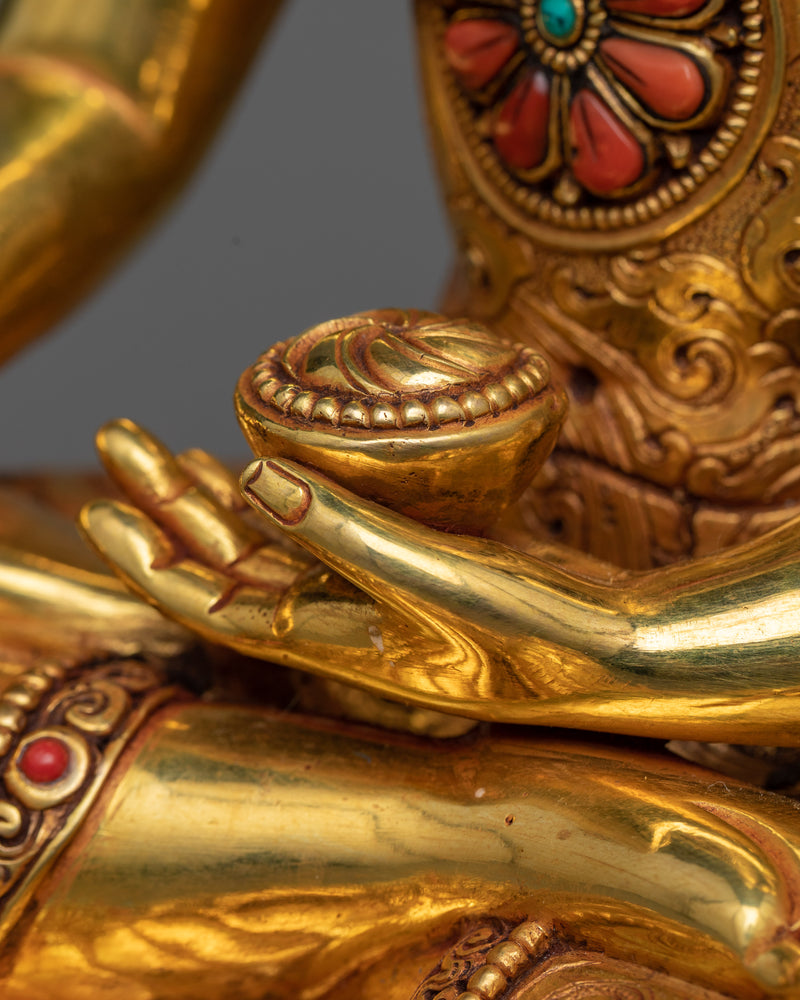 Siddhartha Buddha Sculpture in Triple-Layered 24K Gold | A Masterpiece of Enlightenment