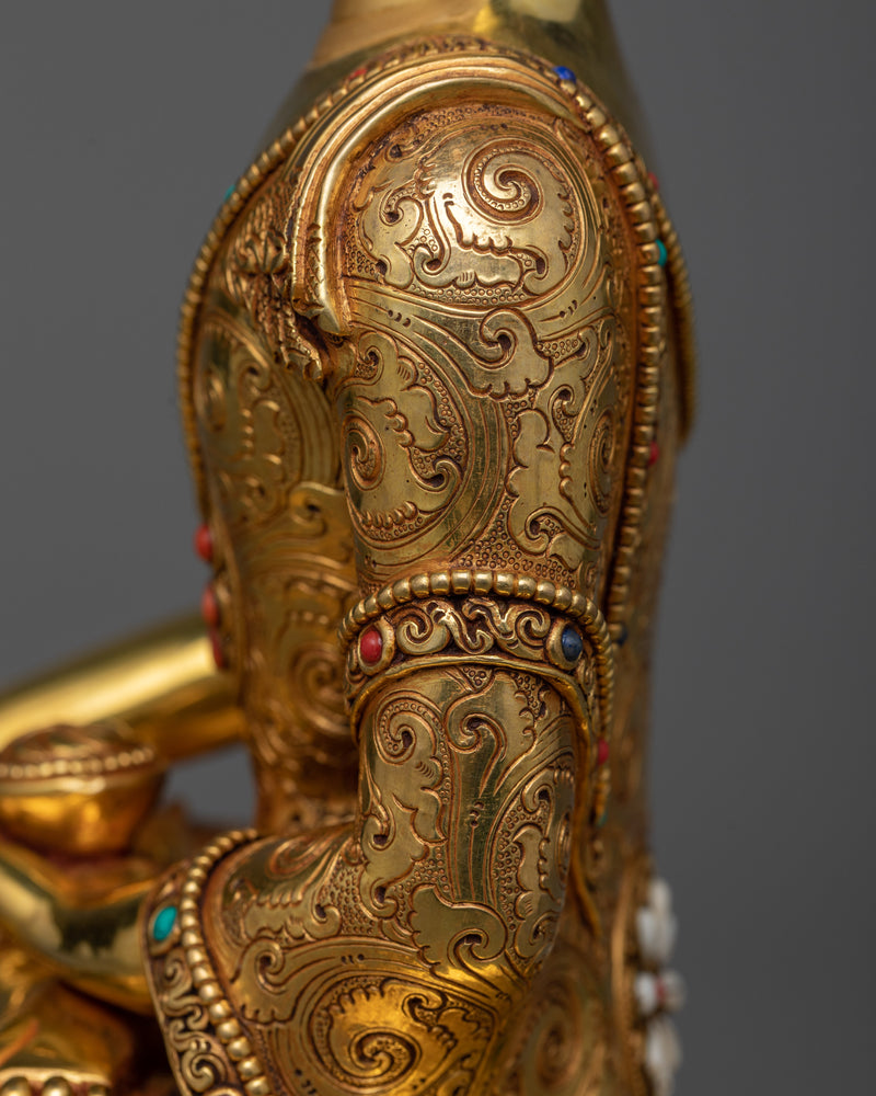 Siddhartha Buddha Sculpture in Triple-Layered 24K Gold | A Masterpiece of Enlightenment