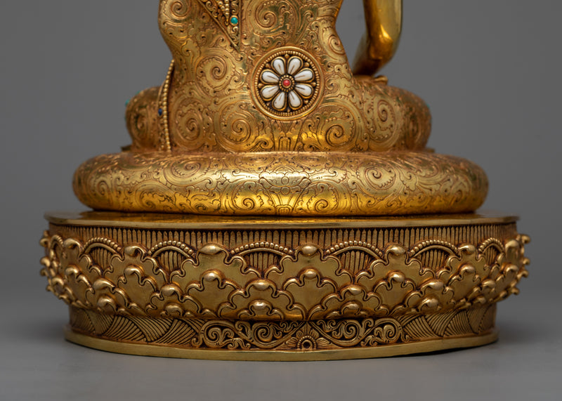 Siddhartha Buddha Sculpture in Triple-Layered 24K Gold | A Masterpiece of Enlightenment