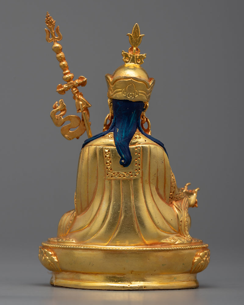 Compact Guru Rinpoche Statue | 24K Gold Electroplating