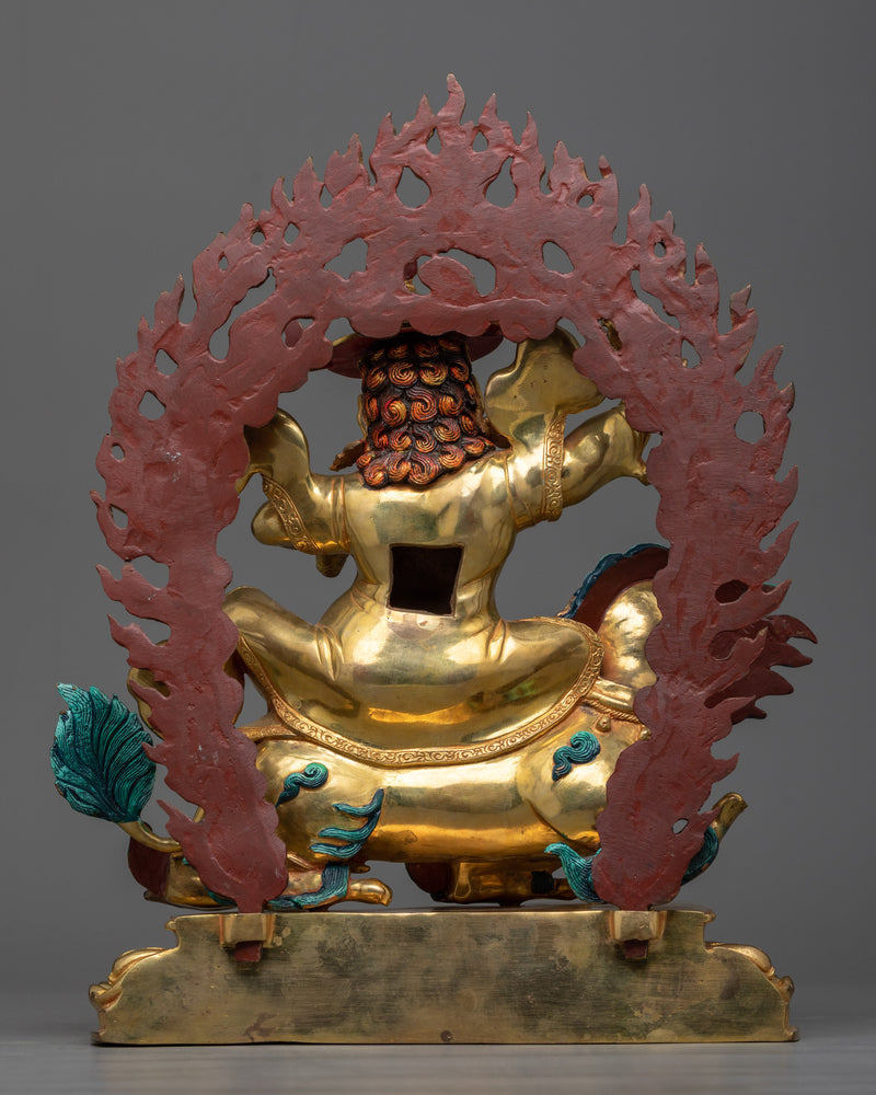 Mahakala Dorje Legpa Statue in 24K Gold | Protector of Dharma