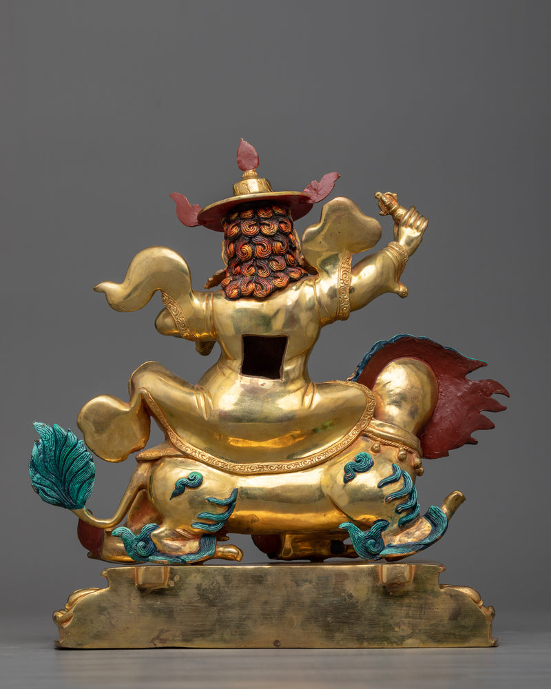 Mahakala Dorje Legpa Statue in 24K Gold | Protector of Dharma