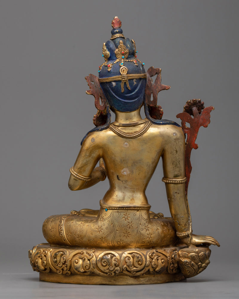 Antique-Finished Bodhisattva Statue | A Gilded Vision of Compassion