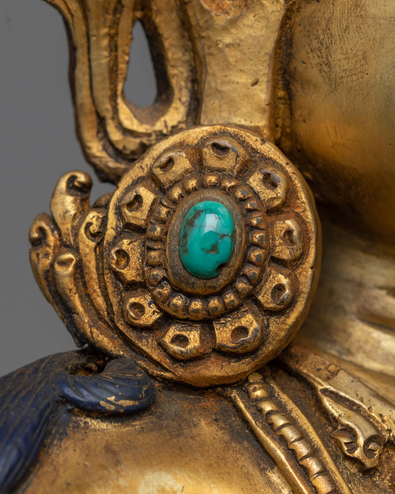 Antique-Finished Bodhisattva Statue | A Gilded Vision of Compassion