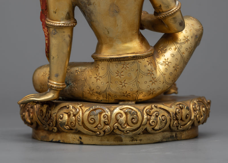 Bodhisattva Statue for Shrine Decor | An Antique-Finished Masterpiece in 24K Gold