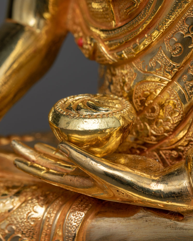 Gautam Buddha Copper Gilt Statue | Serenity in 24K Gold