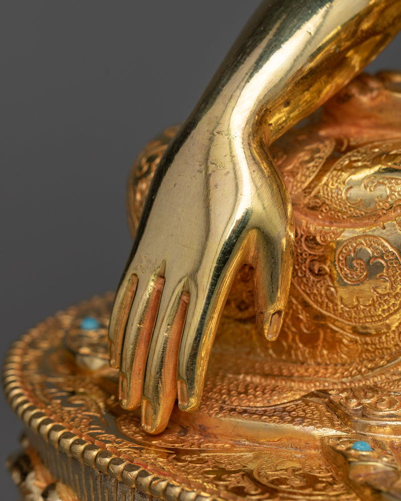 Gautam Buddha Copper Gilt Statue | Serenity in 24K Gold